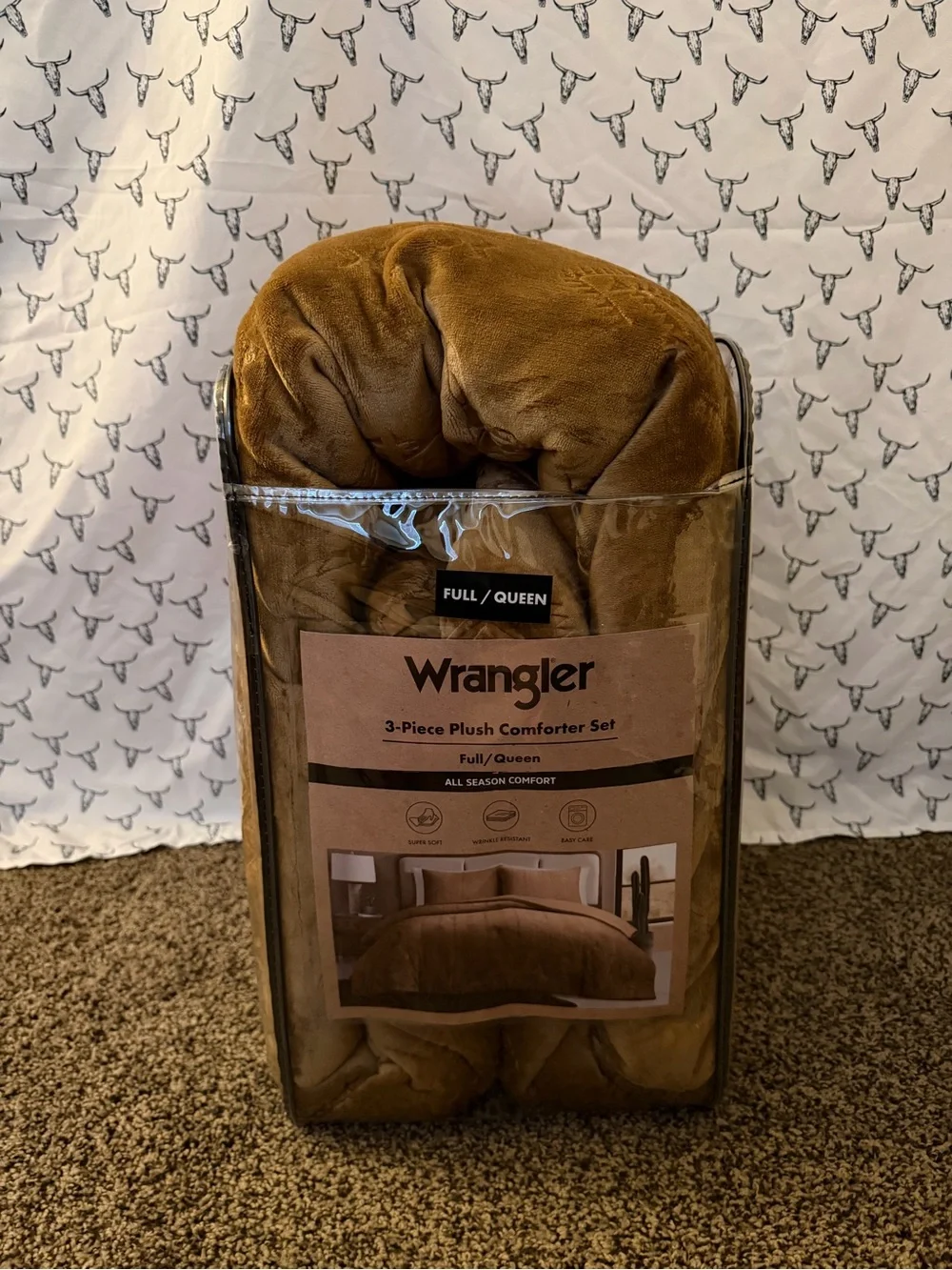 Wrangler Tan/Brown 3-Piece Plush Comforter Set